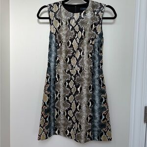 French Connection Snake Print Dress - Black, Brown, Cream